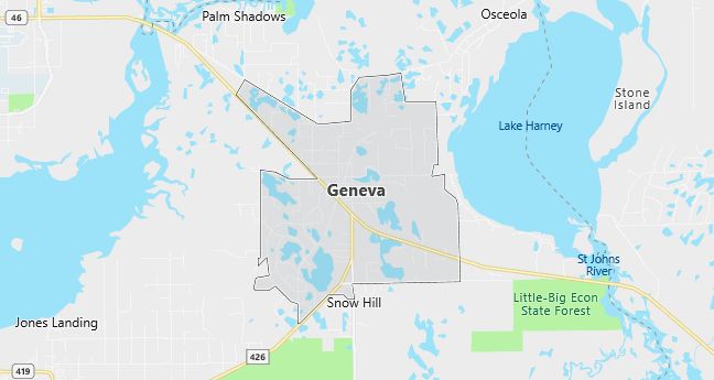 Map of Geneva, FL