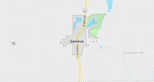 Map of Geneva, IN