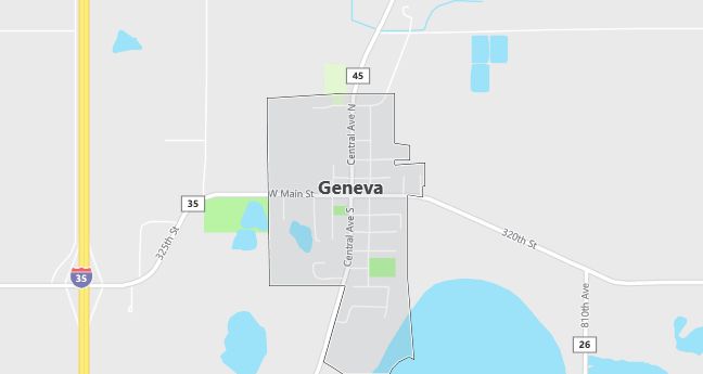 Map of Geneva, MN