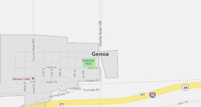 Map of Genoa, CO