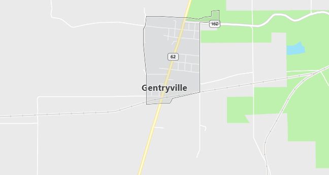 Map of Gentryville, IN