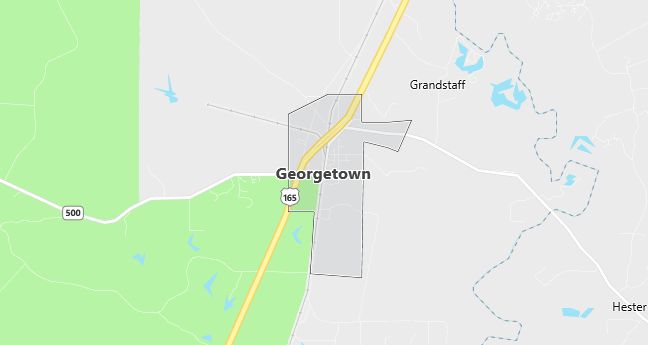 Map of Georgetown, LA