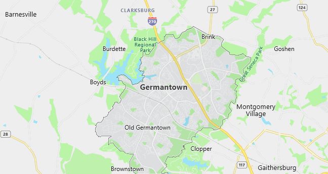 Map of Germantown, MD