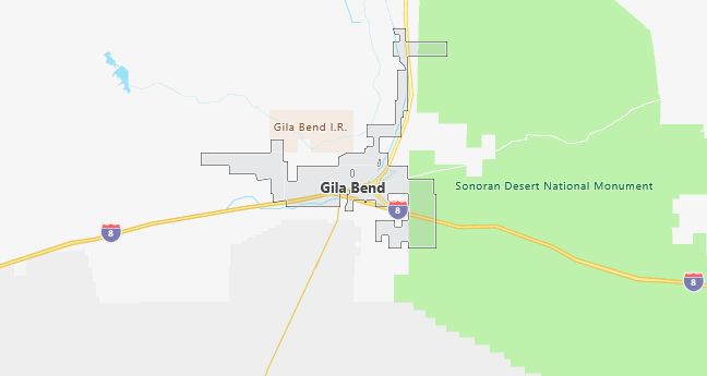 Map of Gila Bend, AZ