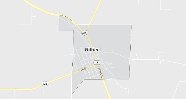 Map of Gilbert, LA