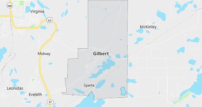 Map of Gilbert, MN