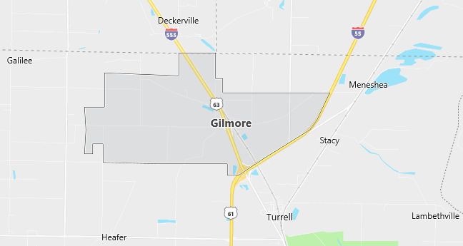 Map of Gilmore, AR