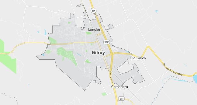 Map of Gilroy, CA