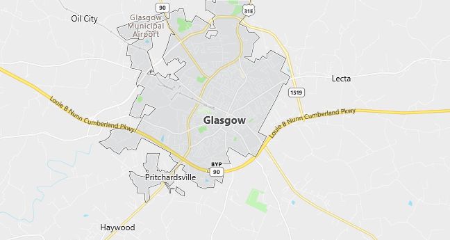 Map of Glasgow, KY