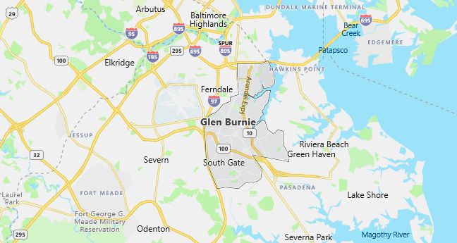 Map of Glen Burnie, MD