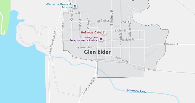 Map of Glen Elder, KS