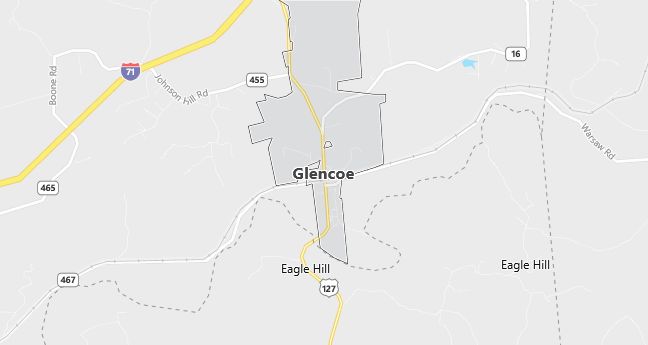 Map of Glencoe, KY