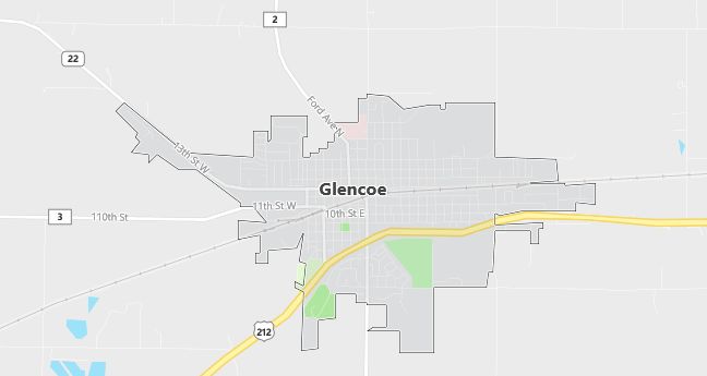 Map of Glencoe, MN