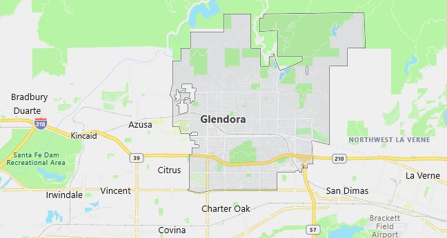 Map of Glendora, CA