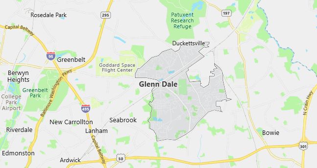 Map of Glenn Dale, MD