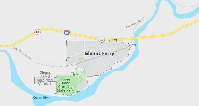 Map of Glenns Ferry, ID