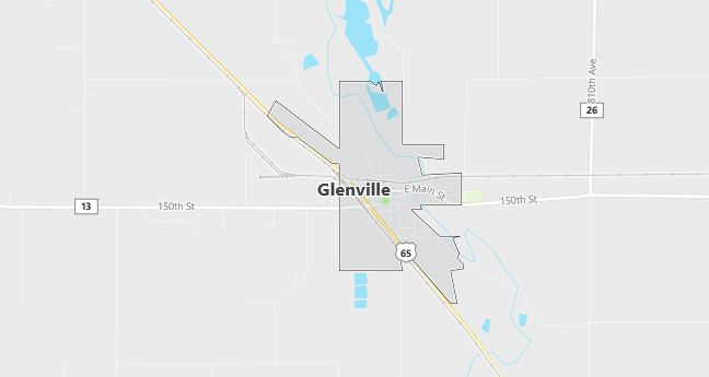 Map of Glenville, MN