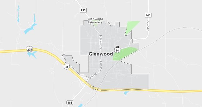 Map of Glenwood, IA