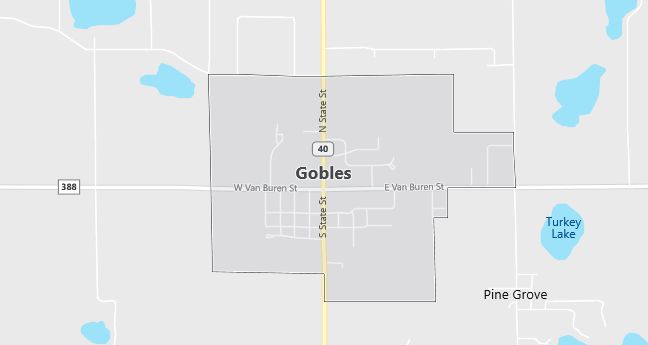 Map of Gobles, MI