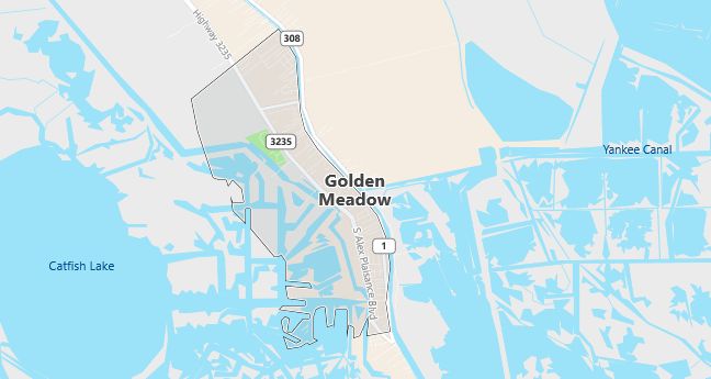 Map of Golden Meadow, LA