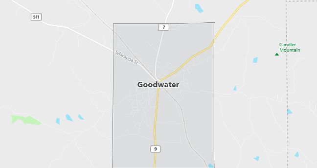 Map of Goodwater, AL