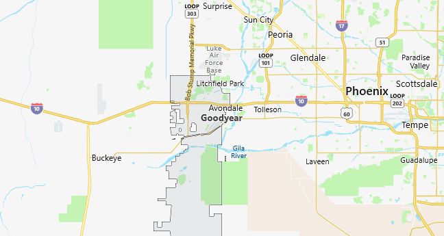 Map of Goodyear, AZ