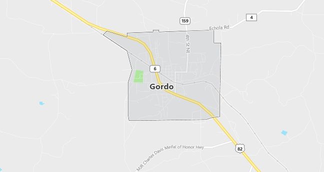 Map of Gordo, AL