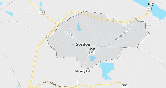 Map of Gordon, GA