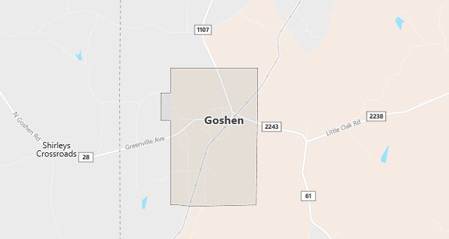 Map of Goshen, AL