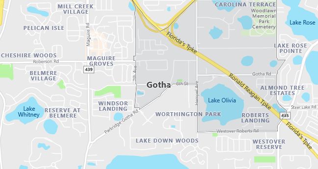 Map of Gotha, FL