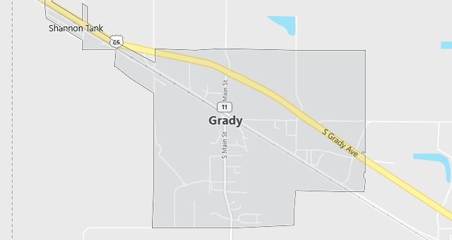 Map of Grady, AR