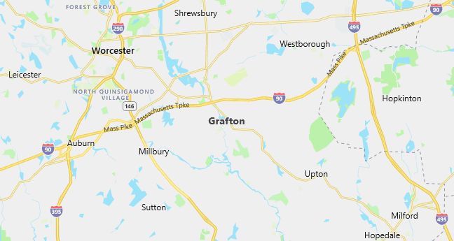 Map of Grafton, MA