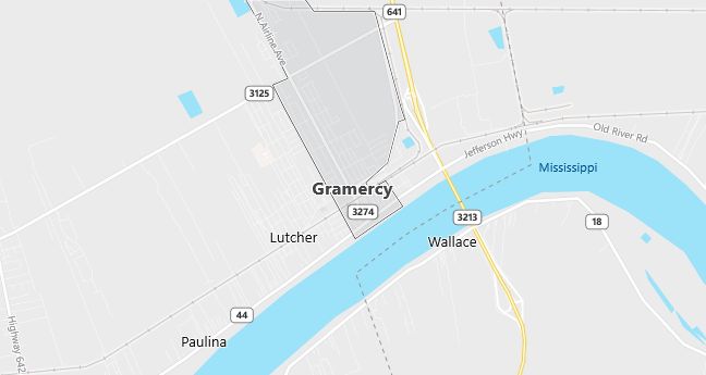 Map of Gramercy, LA