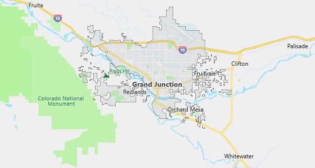 Map of Grand Junction, CO