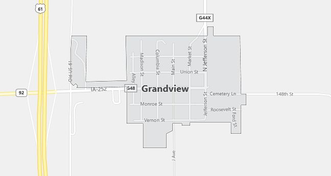 Map of Grandview, IA