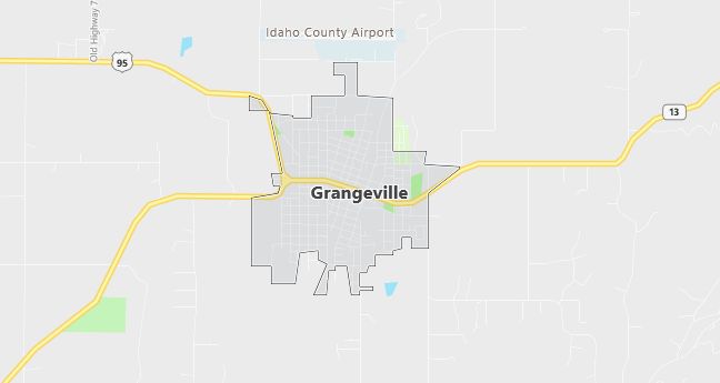 Map of Grangeville, ID