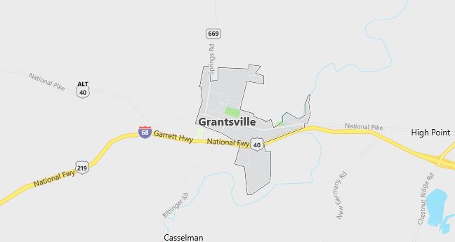 Map of Grantsville, MD