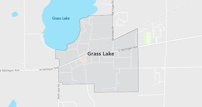 Map of Grass Lake, MI