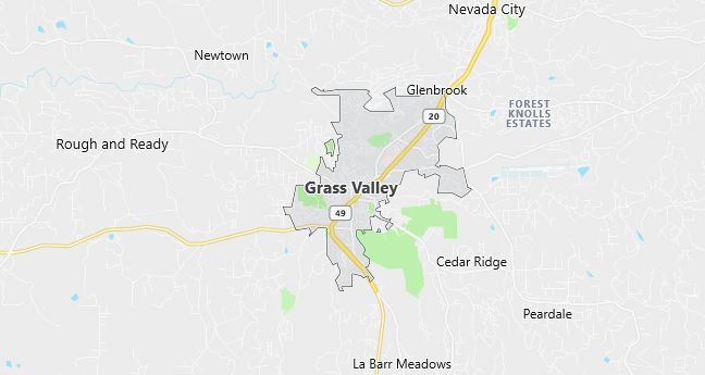 Map of Grass Valley, CA