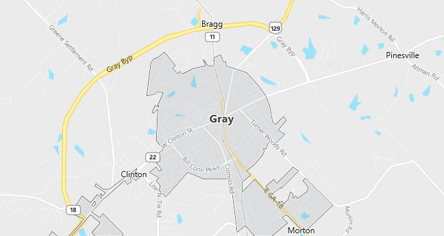 Map of Gray, GA