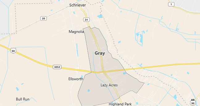 Map of Gray, LA