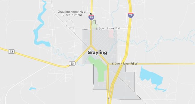 Map of Grayling, MI