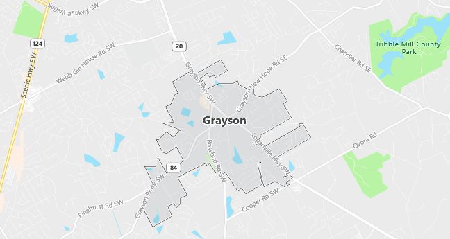 Map of Grayson, GA