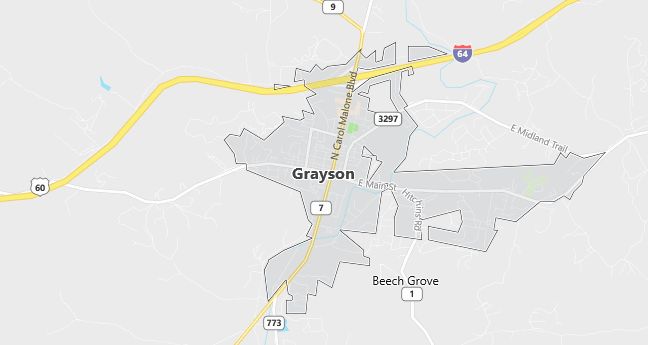 Map of Grayson, KY