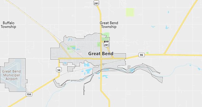 Map of Great Bend, KS