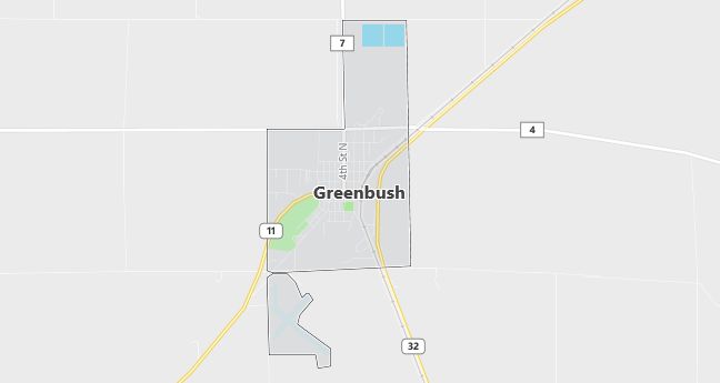 Map of Greenbush, MN