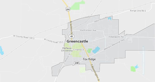 Map of Greencastle, IN