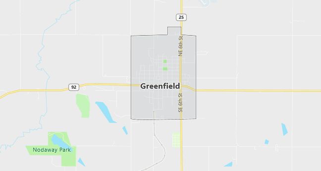 Map of Greenfield, IA