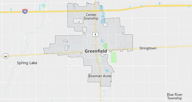 Map of Greenfield, IN