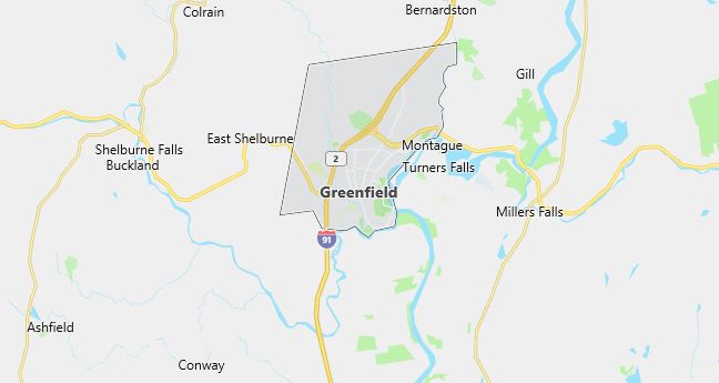 Map of Greenfield, MA